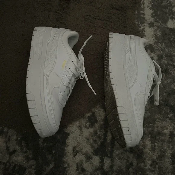 White Puma Platform Sneakers - Picture 4 of 6